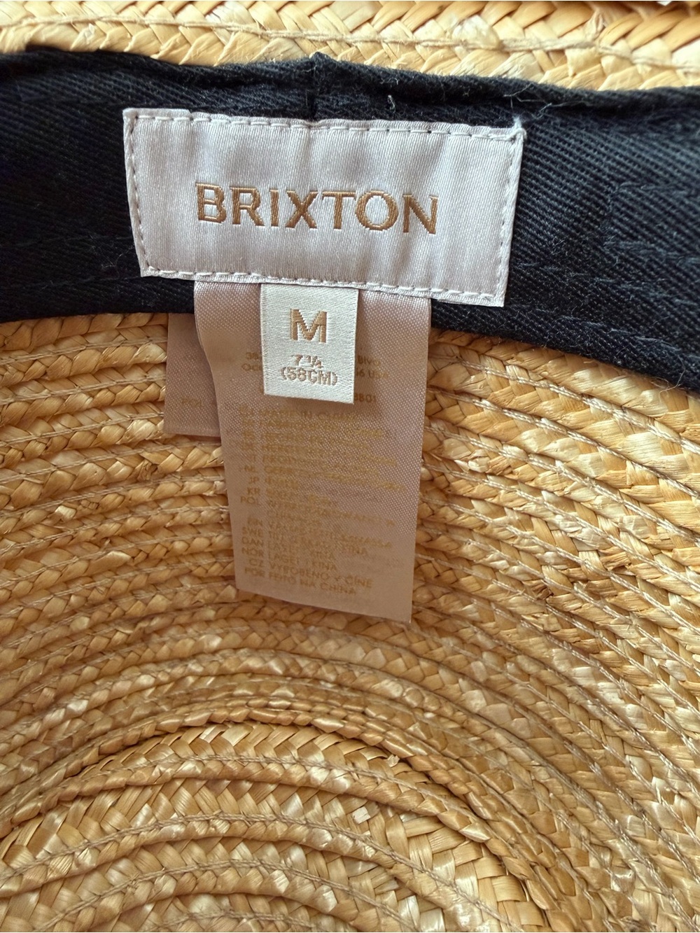 Brixton Natural Straw Sun Hat with Black Band - Picture 5 of 6
